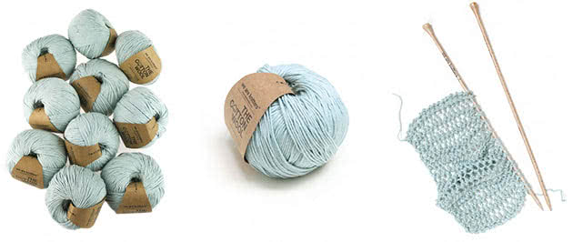 light blue cotton yarn balls